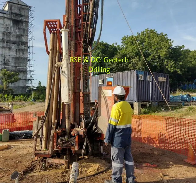 Bore water drilling rig operating in a remote location