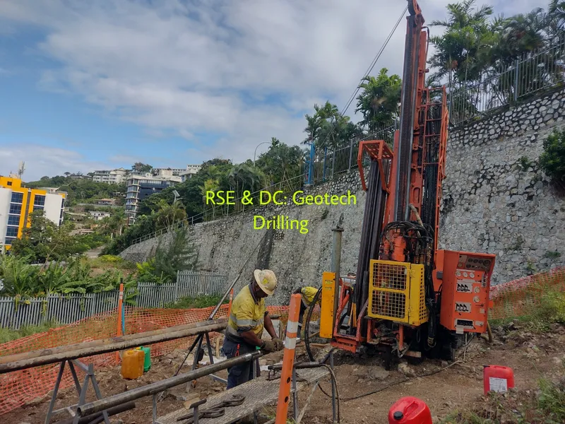 Drilling rig at a geotechnical investigation site